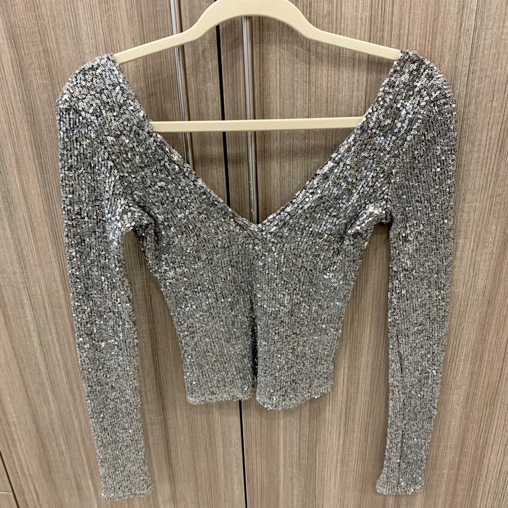 SPARKLY Long Sleeve Zara Top